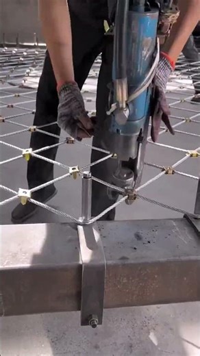 stainless steel cable mesh fastener assembly |precise fitting process #shorts