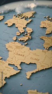 A world map highlighting major economic hubs and trade routes.