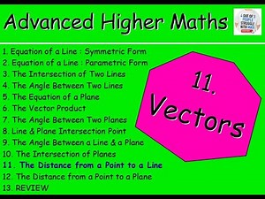 11.11 Vectors 11: The Shortest Distance from a Point to a Line - Advanced Higher Maths Lessons
