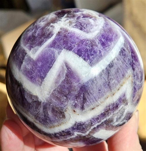 3.3" Dream Chevron Amethyst Sphere - Etsy