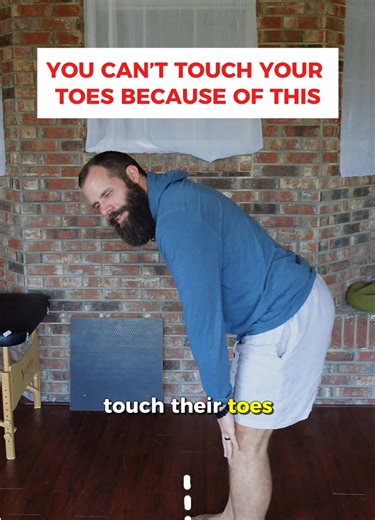 Can’t touch your toes? Most people immediately blame their hamstrings. So they stretch them… feel a little looser… and then 10 minutes later they’re tight again. That’s because the real issue usually isn’t the hamstrings. It’s your center of mass being too far forward. When you live out in front of your body, your low back, hips, calves, and hamstrings all tighten up just trying to keep you from falling forward. So stretching the hamstrings doesn’t solve it… because they’re just reacting to the 