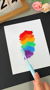 17K views · 44 reactions | Rainbow Feather Painting ✨ #fblifestyle #paintingcrafts #kidscrafts #creativeideas | paper craft ideas | Facebook