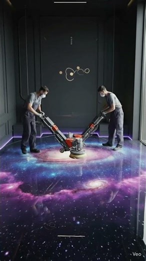 Concrete to Galaxy Floor ! 3D Epoxy Space Transformation #nobatidao #shortsfeed #satisfying #epoxy
