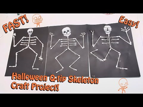 Easy Q-tip Skeleton Craft Project - Halloween or Anatomy Activity!