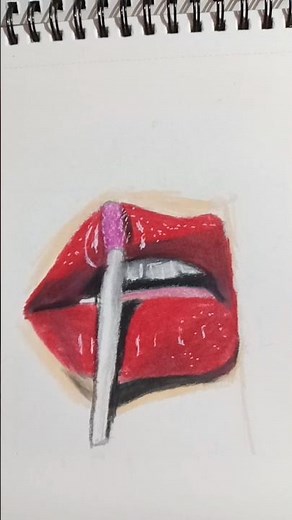 red lips drawing