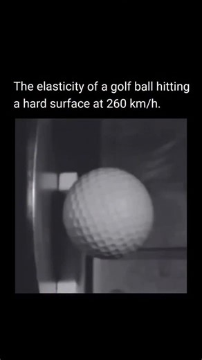 Quantum Explained | Quantum & Astrophysics on Instagram: "When a golf ball hits a hard surface at 260 km\/h, it flattens almost into a straight line before bouncing back. Its elastic core and tough outer layer store the impact energy, then release it, sending the ball rebounding at incredible speed. This extreme deformation is a perfect example of elastic collisions and energy transfer in action. This content is shared strictly for educational purposes. DM us for credit/removal. (No copyright in