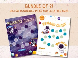 Space Reward Chart Bundle – 2 Printable Kids Charts – Light and Dark Space Theme – Potty Training, Chore & Behavior Star Charts - Etsy Canada