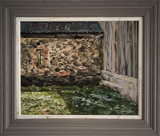 Framed Oil Painting, Rustic Barn Landscape, Impasto Country Scene, 10x12" - Etsy