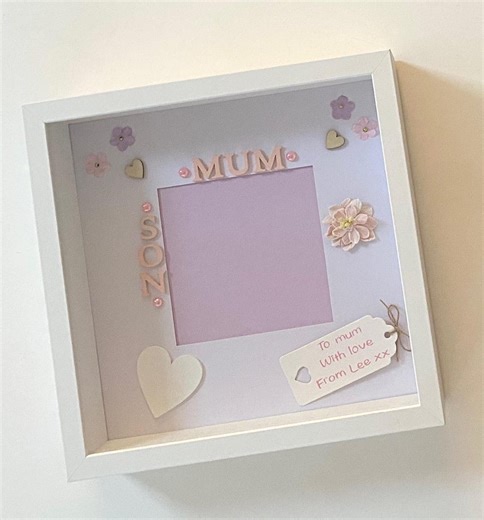 Personalized Floral Shadow Box Photo Frame, Mother's Day Gift - Etsy