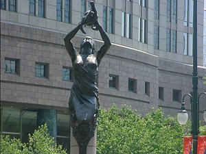 Independence Square and Four Corner Sculptures in Charlotte, USA