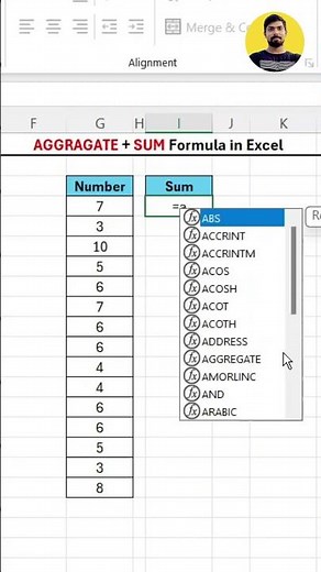 AGGREGATE + SUM Formula In Excel #excel #exceltips #exceltutorial #msexcel #microsoftexcel
