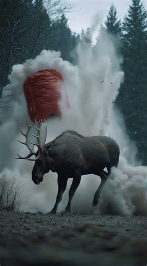 They're testing airbags on MOOSE now?! 🤯 #wildlife