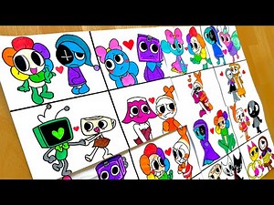 Drawing Dandy’s World Love Couple❤️All Characters | Roblox