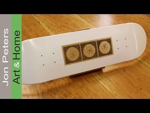 How to custom paint a Skateboard - inkjet transfer image.