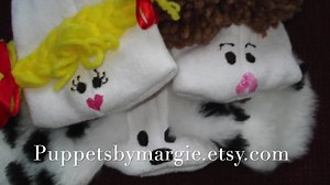 Mother and Father Sock Puppets Hand Made Visual Aid Classroom Story - Etsy
