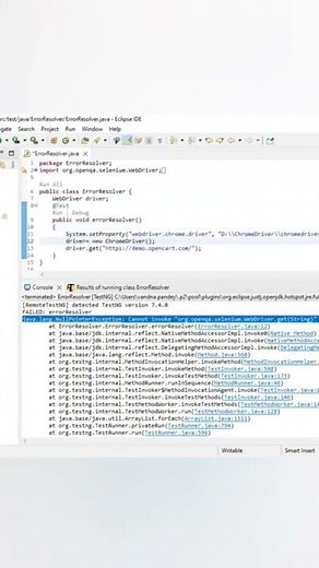 Resolve this error java.lang.NullPointer Exception: Cannot invoke.., because "driver" is null