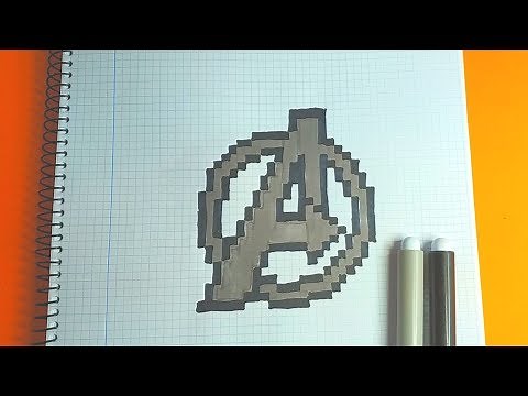 How to Draw AVENGERS LOGO | MARVEL Pixel Art Tutorial