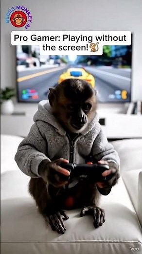 PRO GAMER MONKEY 🐒🎮 Plays Racing Game Without Looking