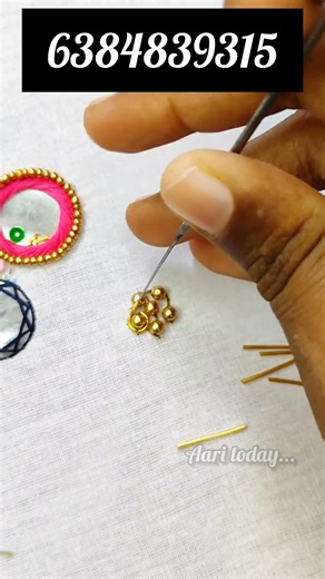 Aari challenge/Day-242/Bridal Blouse butta/Online aari embroidery course details 6384839315#Shorts