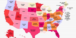 This Map of the Most Popular Valentine's Day Candy Shows People Are Over Conversation Hearts