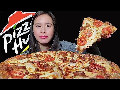 ASMR PEPPERONI & ITALIAN SAUSAGE PIZZA (PIZZA HUT) MUKBANG 먹방 EATING SOUNDS | Rossikle ASMR