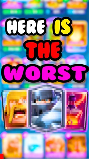 THE WORST Card For Every Elixir in Clash Royale! #clashroyale #shorts