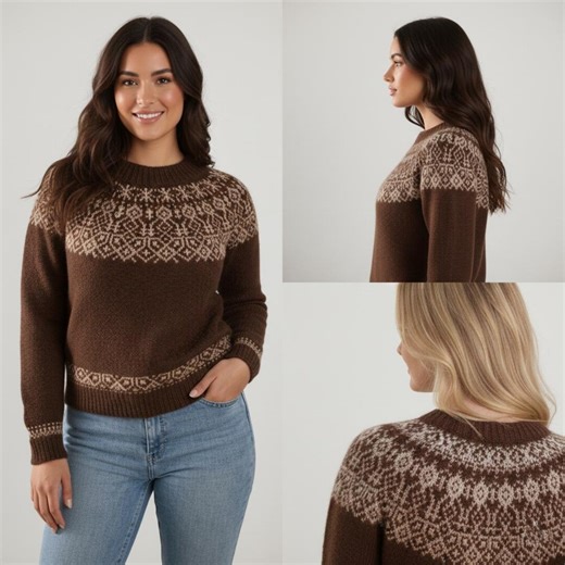 Nordic Colorwork Sweater Knitting Pattern PDF |top Down Yoke Sweater | Stranded Knitting Pullover - Etsy