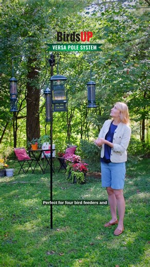 Too many feeders, nowhere to hang them? The BirdsUP Versa Pole keeps up to four feeders right where you can see them — with the perfect spacing for our squirrel-proof models. | Brome - Squirrel Buster