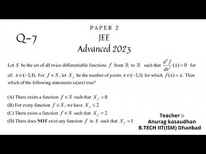 JEE Advanced 2023 Math Paper 2 (Q 7) solution | IIT JEE Maths | #jeeadvanced2023 #projecteducation