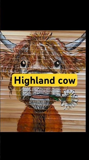 How I Painted a Highland Cow on a Wooden Wind Spinner | Step-by-Step Process