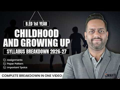 Childhood And Growing Up B.Ed 1st year Syllabus | Childhood And Growing Up Syllabus Breakdown 2026