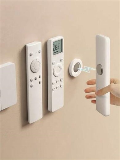 Magnetic Remote Control Holder - Remote Control Storage Rack, Invisible Floating Remote Holder, No Drilling Installation, Remote Control Wall Mount, Suitable For TV And Air Conditioner Magnetic Storage Shelf, Home Decor, Christmas Decoration | SHEIN