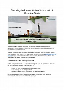 Choosing the Perfect Kitchen Splashback_ A Complete Guide - SlideServe