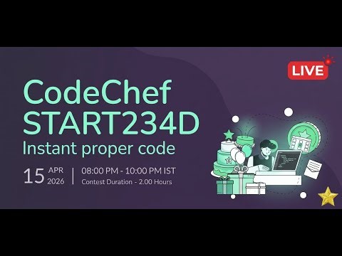 🔴 LIVE – CodeChef START234D | Starters 234 | Solve With Me | C++ Competitive Programming