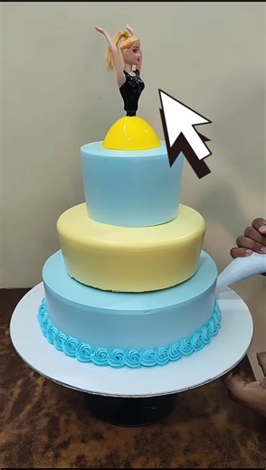 Three Step New Design Barbie Doll cake. , 🎂,#ytshorts #dollcake #vairal #trending #bestfriend