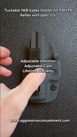 Tuckable FN REFLEX holster in black Kydex.