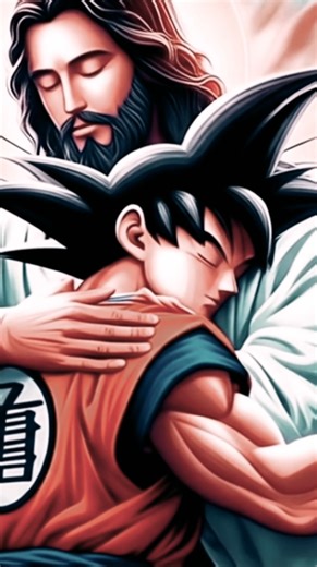 JESUS AYUDA A GOKU #anime #animeedit #dccomics #otaku #alma #cristiano #animation #amen #jesuschrist