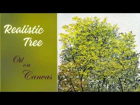 Realistic Tree Oil Painting on Canvas | Time Lapse Art Tutorial