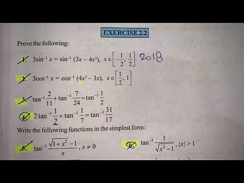 EX 2.2 Q1 TO Q21 SOLUTIONS OF INVERSE TRIGONOMETRIC FUNCTIONS NCERT CHAPTER 2 CLASS 12th