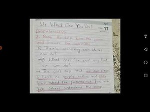 Class 6 Poem 14 What Can You Do? Question and Answers, English alive coursebook 6