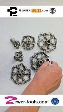 How to descale pipes using circular chains and a flex shaft?