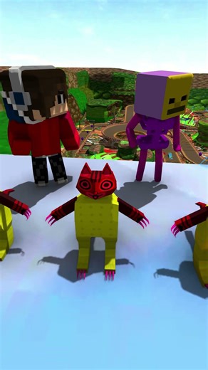 Ghost sister Meow meow Creeper 🥺😇 MAIZEN Minecraft Animation #shorts