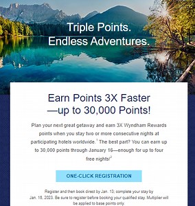 Wyndham Rewards 3x points through January 16, 2023 – Loyalty Traveler