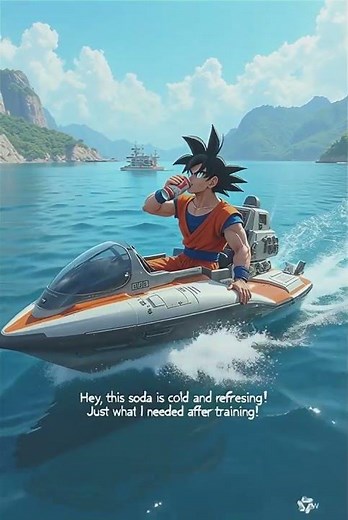 "Breaking Boundaries: Goku Drives a Ship in Water Like Never Before! 🌊🚀"
