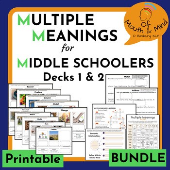Multiple-Meaning Words for Middle School- BUNDLE!