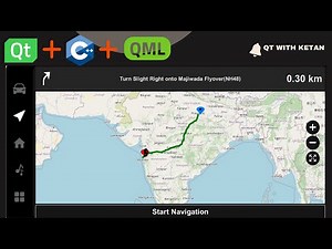 Design Car HMI Part-2 | Map And Navigation Functionality | Qt QML And C++