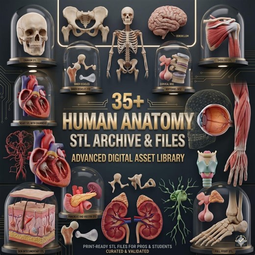 Human Anatomy STL Archive | Organs, Bones & 3D Models Human Anatomy Torso STL File and 3D Print High Quality Stl Doctor Stl Digital Download - Etsy