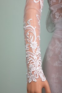Sheer Floral Lace Bridal Sleeves, Long Detachable Wedding Sleeves - Etsy