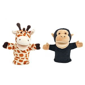 [Hot Item] 30cm Custom Made Giraffe Gorilla Shaped Stuffed Soft Plush Animal Hand Puppet
