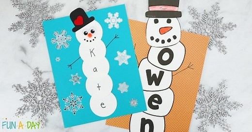 Name Snowman Preschool Craft and Free Printable